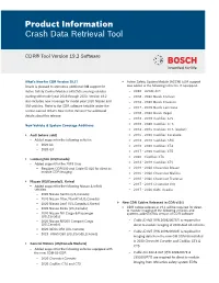 Product Information Crash Data Retrieval Tool