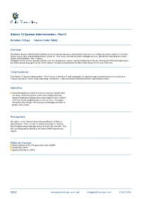 Solaris 10 System Administration - Part II
