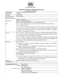 SOMALIA UN MPTF PROGRAMME QUARTERLY & ANNUAL PROGRESS REPORT Period