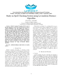 Study on Spell-Checking System Using Levenshtein Distance Algorithm