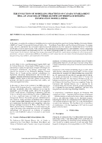 The Evolution of Modelling Practices on Canada's