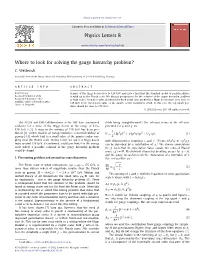 Where to Look for Solving the Gauge Hierarchy Problem?