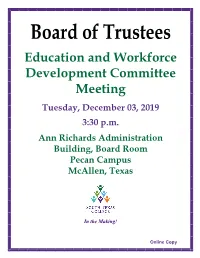 2019-12-03 Education and Workforce Development Committee Packet