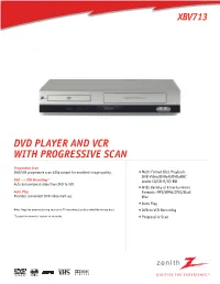 Dvd Player and Vcr with Progressive Scan