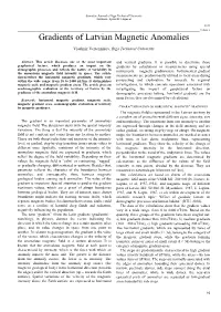 Gradients of Latvian Magnetic Anomalies
