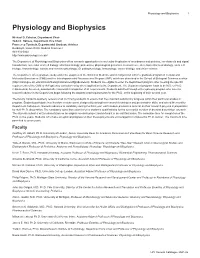 Physiology and Biophysics 1