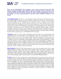 Since Our Last SIA Member News Summary, Press Releases and Posts