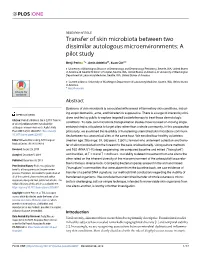 Transfer of Skin Microbiota Between Two Dissimilar Autologous Microenvironments: a Pilot Study
