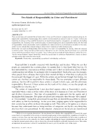 Two Kinds of Responsibility in Crime and Punishment