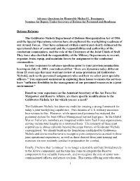 Defense Reforms the Goldwater-Nichols