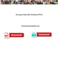 Doctype Must Be Declared First