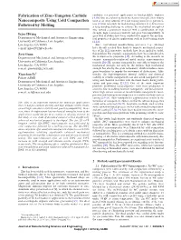 Fabrication of Zinc–Tungsten Carbide Nanocomposite Using Cold