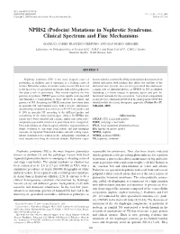 NPHS2 (Podocin) Mutations in Nephrotic Syndrome