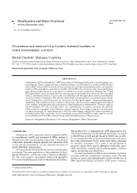 Occurrence and Removal of Polymeric Material Markers in Water Environment: a Review