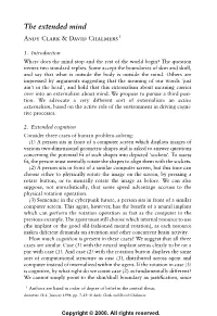 The Extended Mind Andy Clark & David Chalmers1