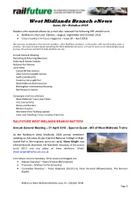 West Midlands Branch Enews Issue 22 – October 2018