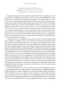 Against Autonomous Literacies: Extending the Work of Brian V