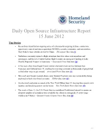 Department of Homeland Security Daily Open Source Infrastructure