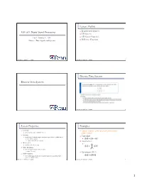 Digital Signal Processing Lecture Outline Discrete-Time Systems