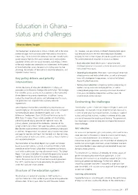 Education in Ghana – Status and Challenges