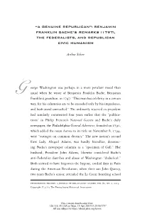 George Washington Was Perhaps in a More Petulant Mood Than