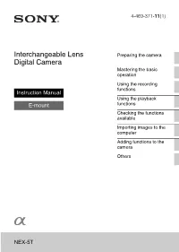 Interchangeable Lens Digital Camera Is in Compliance with the Essential Requirements and Other Relevant Provisions of Directive 1999/5/EC