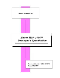 Matrox MGA-2164W Developer's Specification