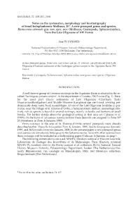 Notes on the Systematics, Morphology and Biostratigraphy of Fossil Holoplanktonic Mollusca, 201
