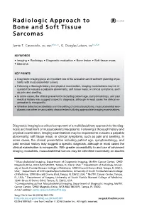 Radiologic Approach to Bone and Soft Tissue Sarcomas