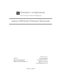 Analysis of DNS Resolver Performance Measurements Author