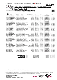 Combined Practice Times