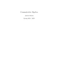 Commutative Algebra