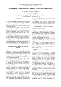 Development of a GUI-Wrapper MPX for Reactor Physics Design and Verification
