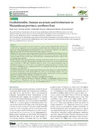 Human Ascariasis and Trichuriasis in Mazandaran Province, Northern Iran