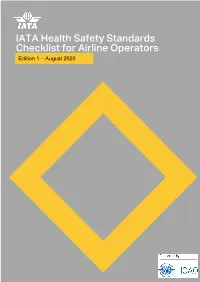 IATA Health Safety Standards Checklist for Airline Operators