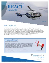 Newsletter for REACT Staff and Friends