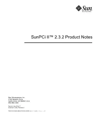 Sunpci II 2.3.2 Product Notes