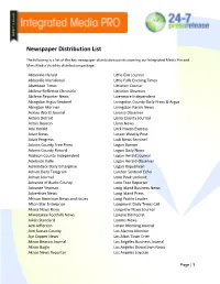 Newspaper Distribution List