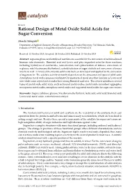 Rational Design of Metal Oxide Solid Acids for Sugar Conversion
