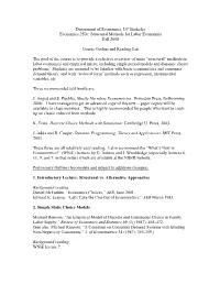 Structural Methods for Labor Economics Fall 2008 Course
