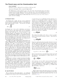 The Planck Mass and the Chandrasekhar Limit