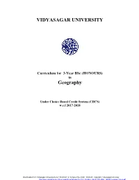 VIDYASAGAR UNIVERSITY Geography