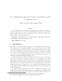 A Set Optimization Approach to Utility Maximization Under Transaction Costs