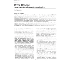 Diver Rescue - Someconsiderations and Uncertainties