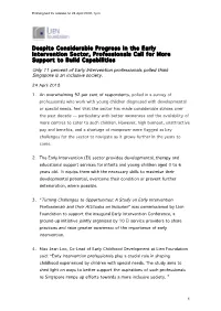 Early Intervention Programme for Infants