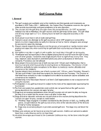 Golf Course Rules