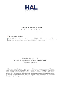 Mutation Testing in UTP Bernhard K
