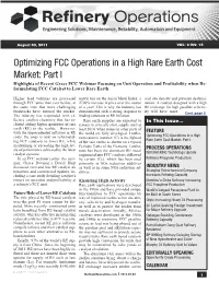 Optimizing FCC Operations in a High Rare Earth