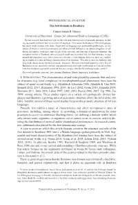 PHONOLOGICAL ANALYSIS the Foot Domain in Bambara Christopher R