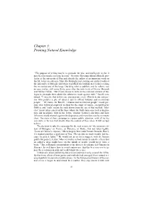 Printing Natural Knowledge